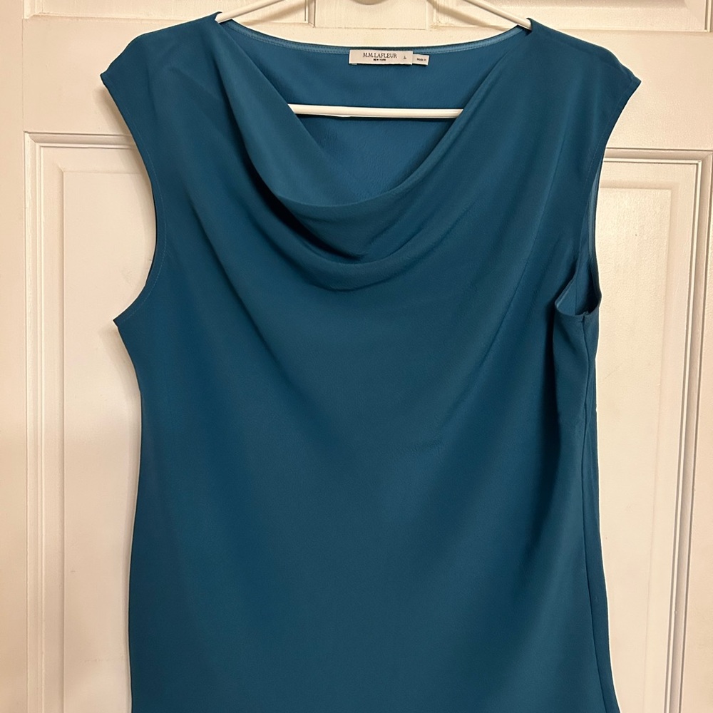 MM Lafleur Teal Blue Nora Sleeveless Blouse